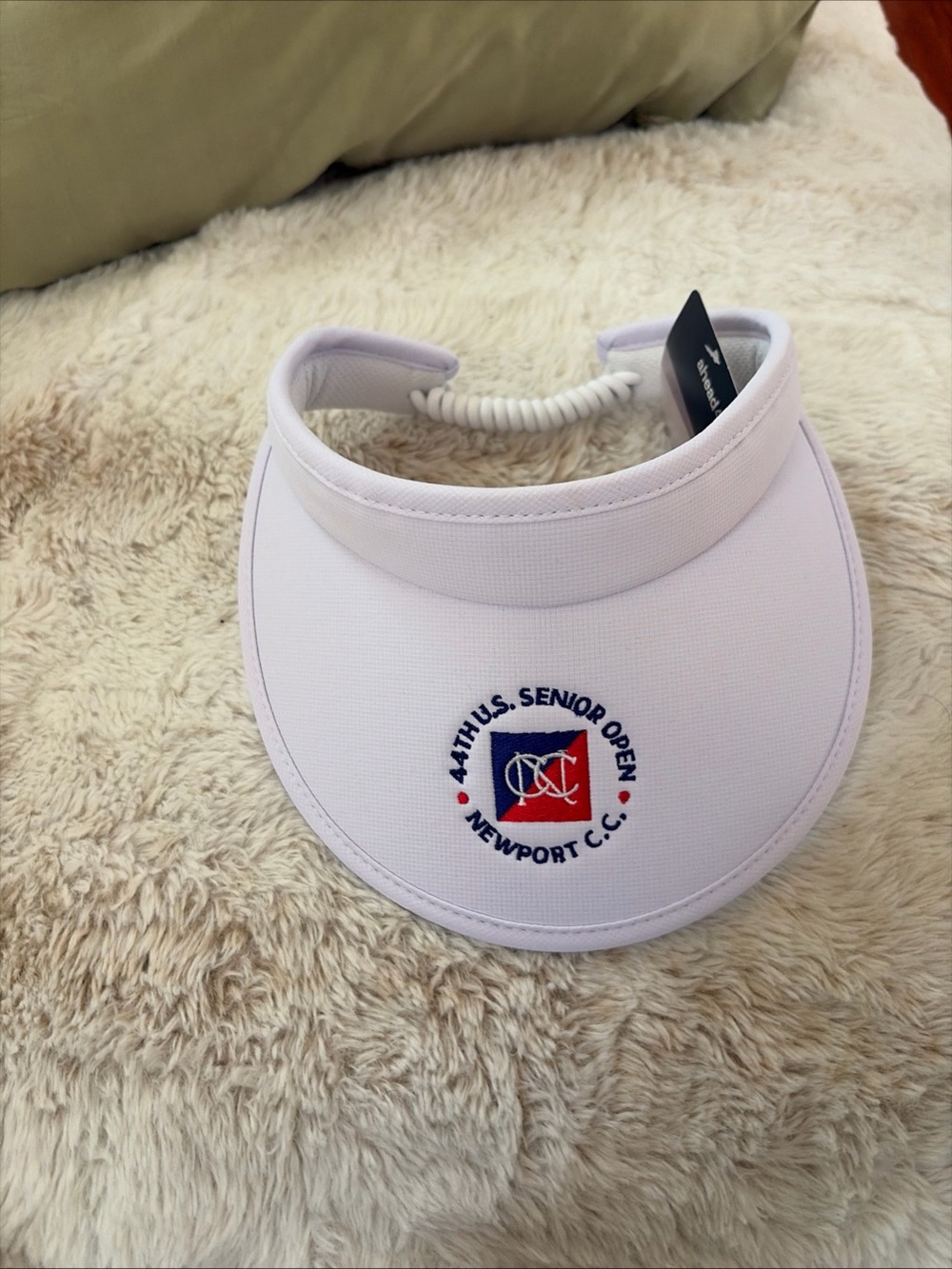 Newport White Golf Visor with Embroidered 44th U.S. Senior Open Logo